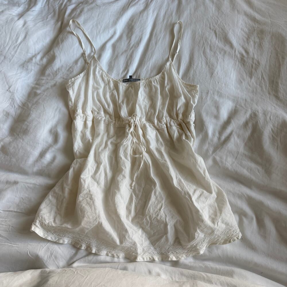 James Perse Womens Size S White Tank Cami Spaghetti Strap Boho